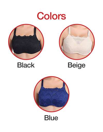 FULL LACE POST SURGICAL BRA WITH POCKETS- BLUE