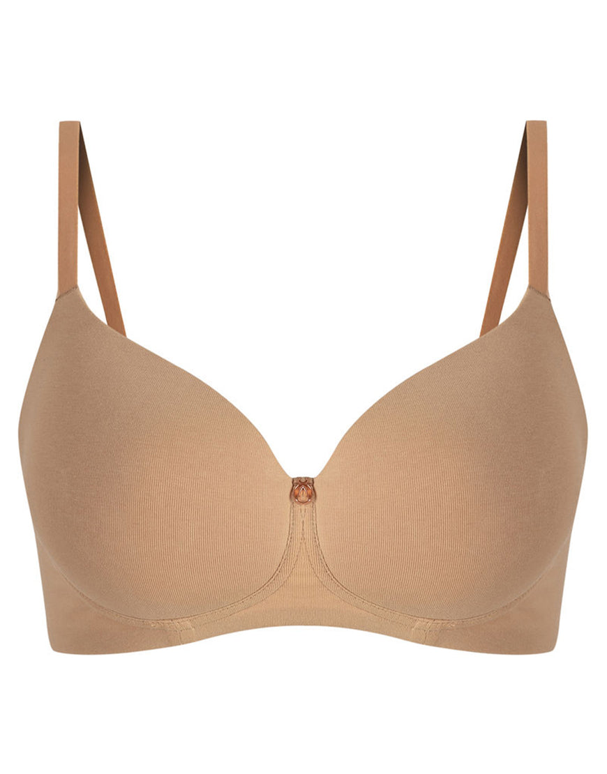 LOSHA SIDE SMOOTHING BIO WASHED ANTI BACTERIAL COTTON WIRELESS T-SHIRT BRA-NUDE