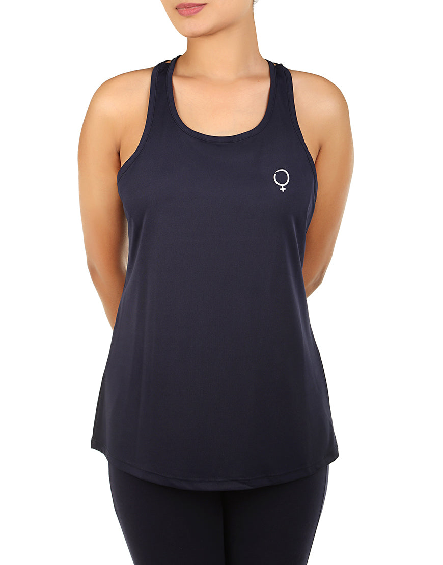 LOSHA RELAXED FIT SUPER LIGHT POLYESTER TANK TOP-NAVY