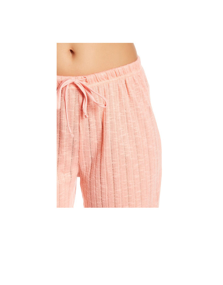 TAHARI POINTELLE KNIT CAPRI PAJAMA 2-PIECE SET (PEACH)