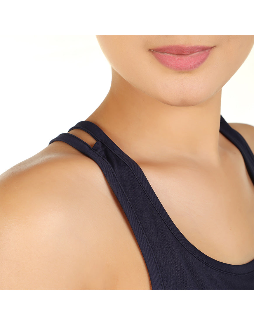 LOSHA RELAXED FIT SUPER LIGHT POLYESTER TANK TOP-NAVY
