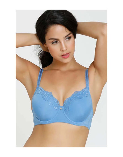 LOSHA BUTTER CUPS LIGHTLY PADDED T-SHIRT BRA-STEEL BLUE