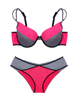 PLUS SIZE NEON PINK BRA SET