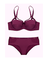 CAGE CUP PUSH UP BRA SET-PURPEL