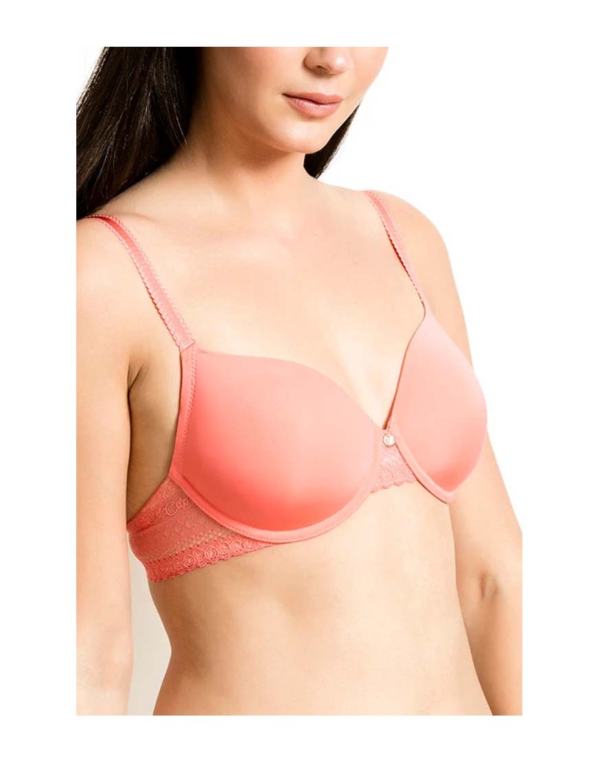 LOSHA BUTTER CUPS LIGHTLY PADDED T-SHIRT BRA-CORAL