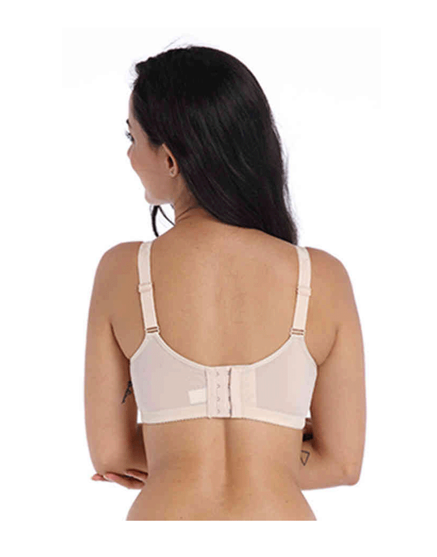 FASHION LACE POST SURGICAL BRA WITH POCKETS-Skin
