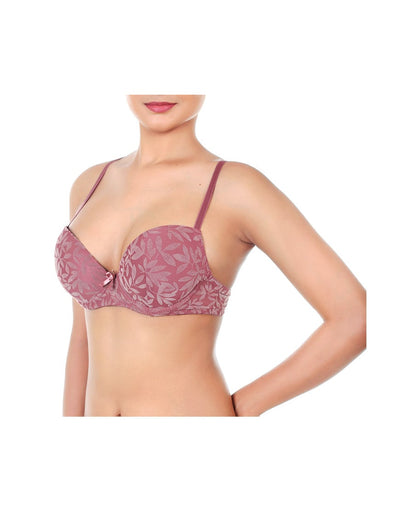 PACK OF 2 SELF FLOCKED MESH PUSH UP BRAS