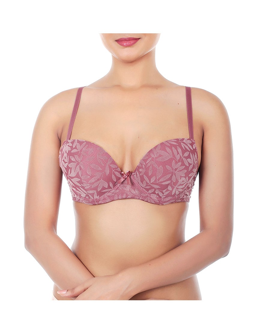 PACK OF 2 SELF FLOCKED MESH PUSH UP BRAS