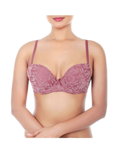 PACK OF 2 SELF FLOCKED MESH PUSH UP BRAS