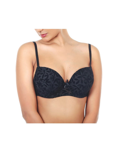 PACK OF 2 SELF FLOCKED MESH PUSH UP BRAS