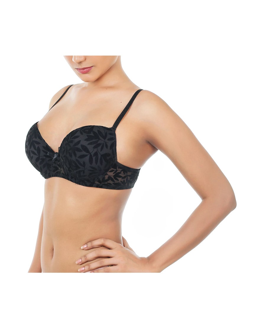 PACK OF 2 SELF FLOCKED MESH PUSH UP BRAS