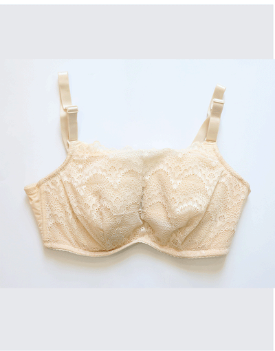 FULL LACE POST SURGICAL BRA WITH POCKETS- BEIGE