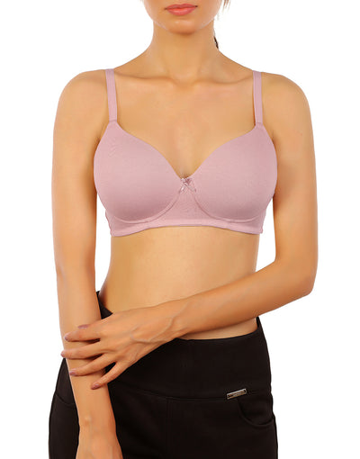 LOSHA LIGHTLY PADDED WIRE-FREE 3/4TH COVERAGE ALL OVER LACE BRA