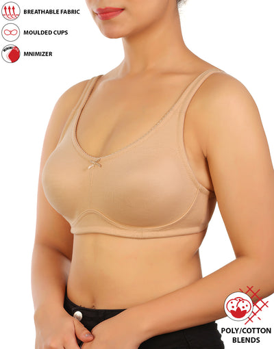 LOSHA FULL COVERAGE SUPER SUPPORT SEAMLESS MOLDED CUPS MINIMIZER BRA-SKIN