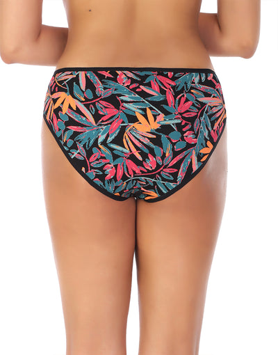 LOSHA PACK OF 6 SUPER SOFT COTTON STRETCH PRINTED BIKINI BRIEFS -JUNGLE