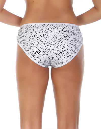 LOSHA SUPER SOFT COTTON STRETCH PRINTED BIKINI BRIEF - BLACK DOTS