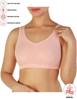 DOUBLE LAYERED MODAL STAY AT HOME / MATERNITY / SLEEP BRA-QUARTZ PINK