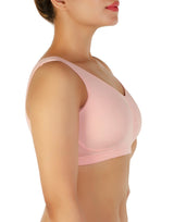 DOUBLE LAYERED MODAL STAY AT HOME / MATERNITY / SLEEP BRA-QUARTZ PINK