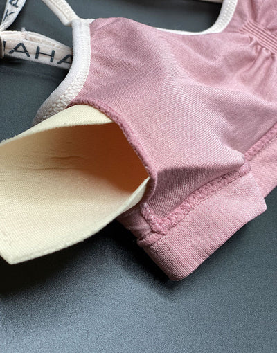 TAHARI GIRLS PACK OF 2 TRAINING BRAS WITH REMOVABLE PADS-TEA PINK/CREME