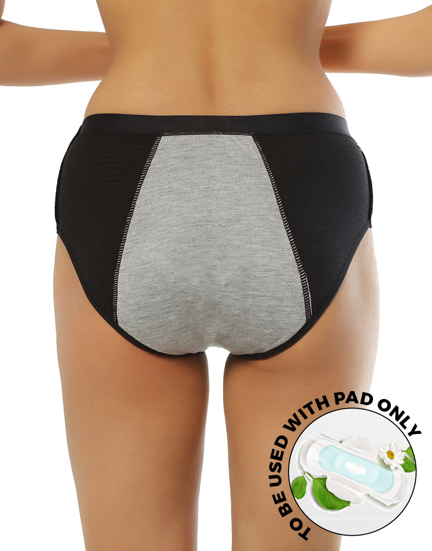 TRIPLE LAYERED LEAK PROOF PERIOD PANTY-BLACK