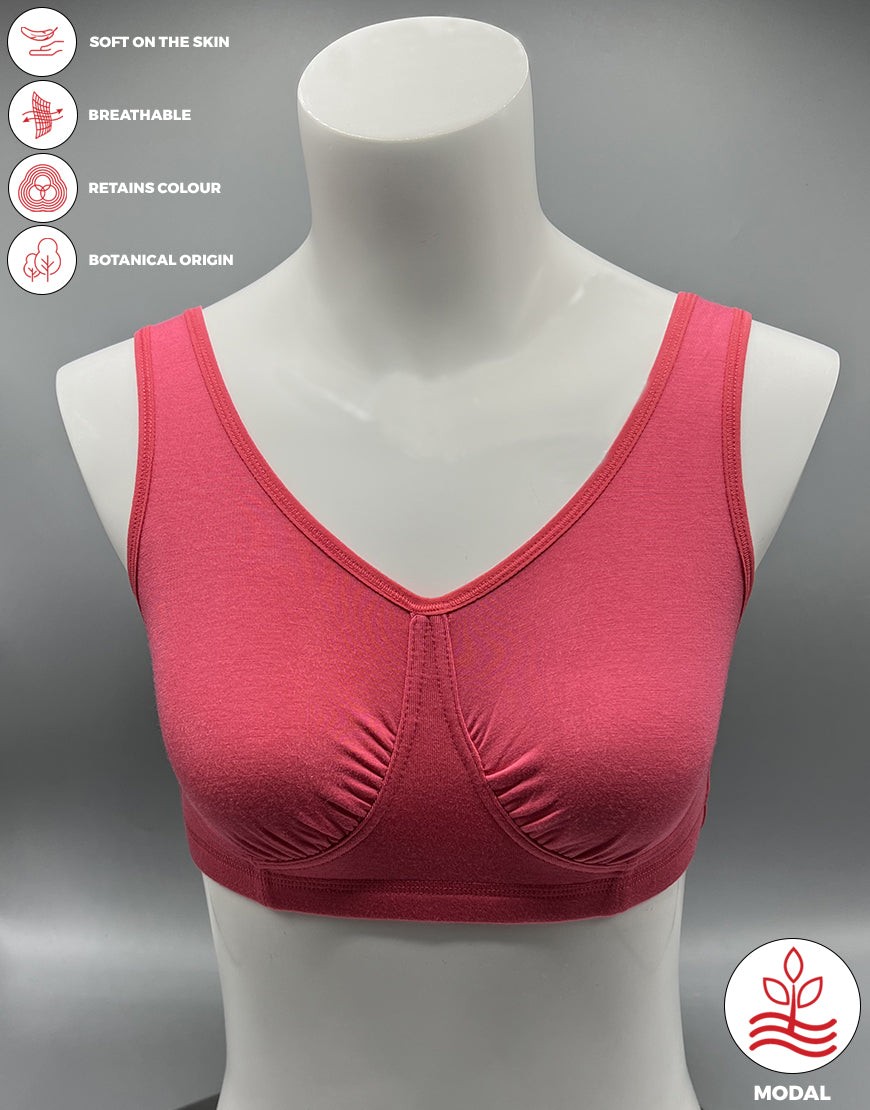 DOUBLE LAYERED MODAL STAY AT HOME / MATERNITY / SLEEP BRA-GEORGIA PEACH