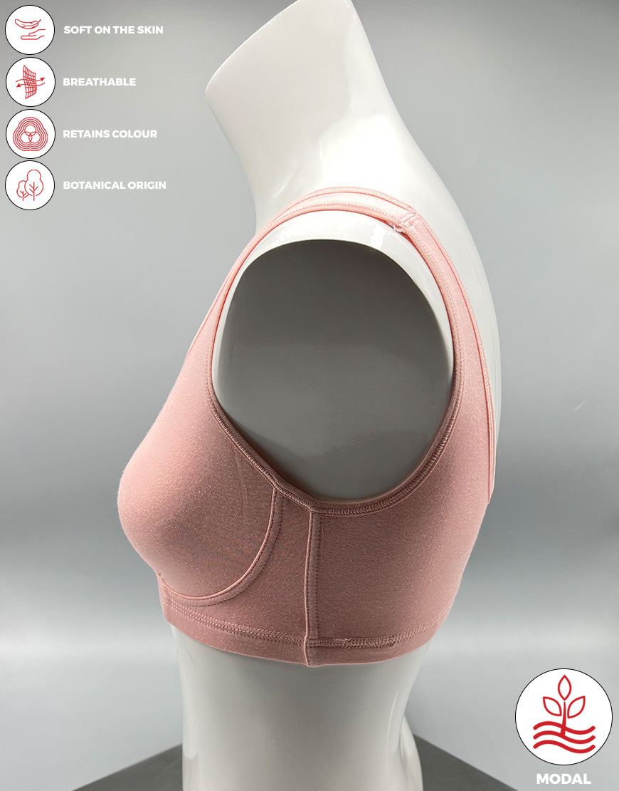 DOUBLE LAYERED MODAL STAY AT HOME / MATERNITY / SLEEP BRA-QUARTZ PINK