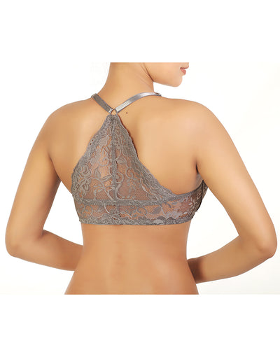 PACK OF 2 FANCY BACK LACE FRONT OPEN BRAS-PALE BANANA