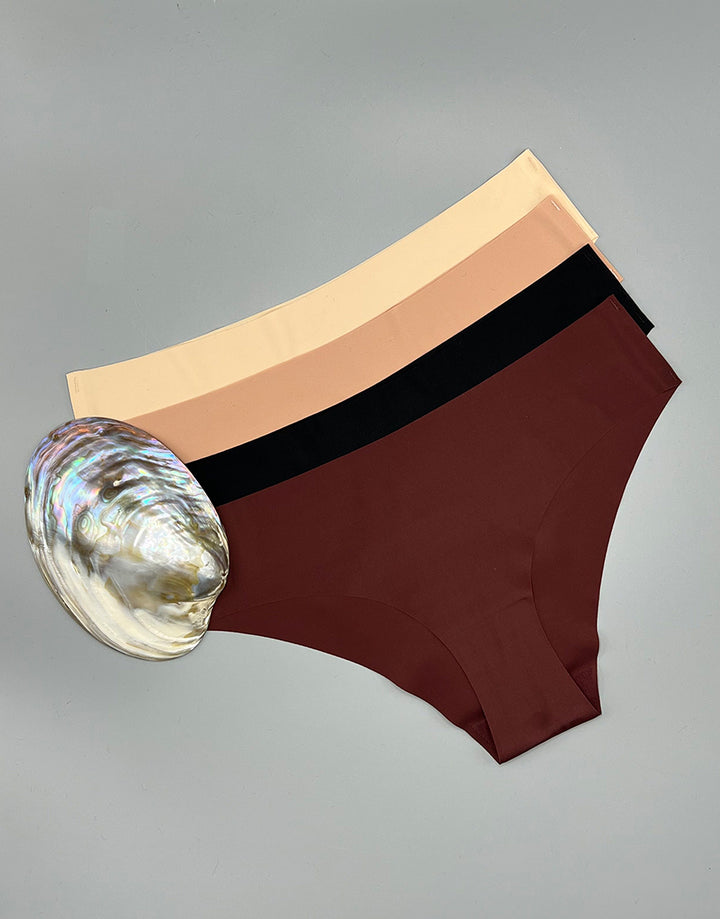 LOSHA PACK 0F 4  NO PANTY LINES LASER CUT BIKINI BRIEFS – ASSORTED