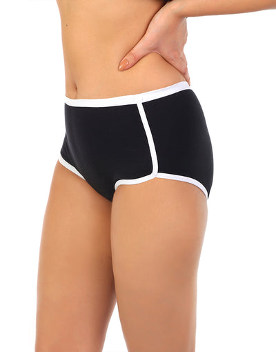 LOSHA COTTON  ATHLETIC STYLE HIPSTER BRIEF-BLACK
