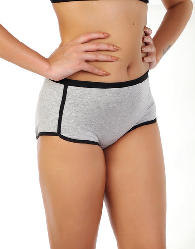 LOSHA COTTON  ATHLETIC STYLE HIPSTER BRIEF-GREY
