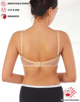 FULL COVERAGE SUPER SUPPORT CUT & SEW CUPS MINIMIZER BRA-TOASTED ALMOND