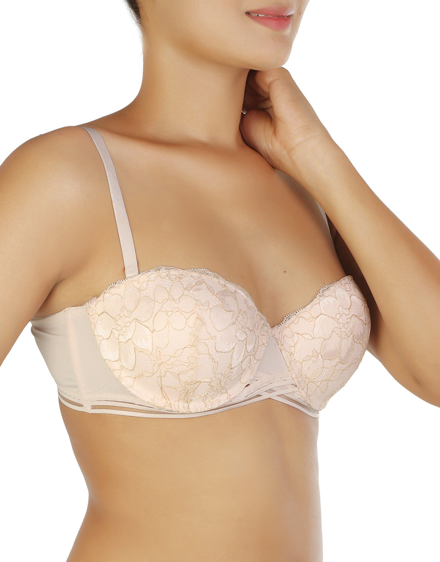 FANCY ALL OVER LACE CUP LEVEL 2 PUSH-UP BRA SET-DELICACY