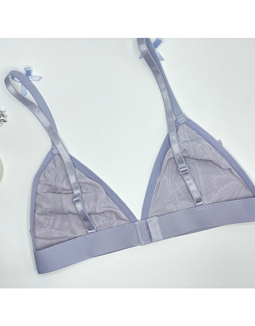 TRIANGLE CUP LACE BRALETTE-DAPPLE GREY