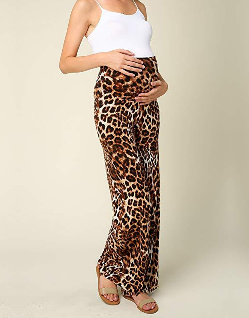 LOSHA MOMMY MATERNITY STRAIGHT LEG PANTS- LEOPARD