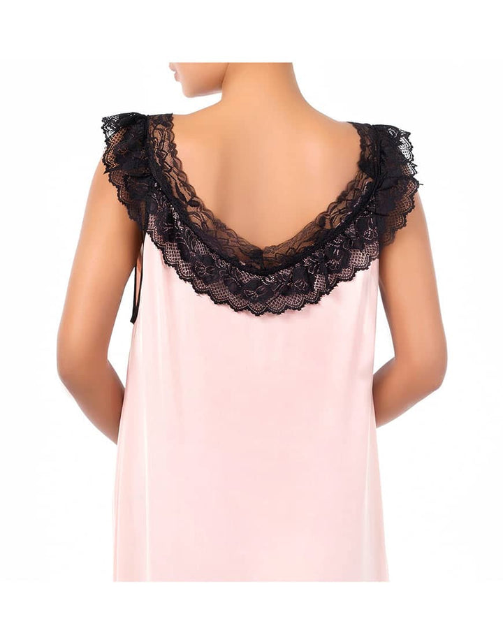 Losha Lace Neck full length nighty with thong
