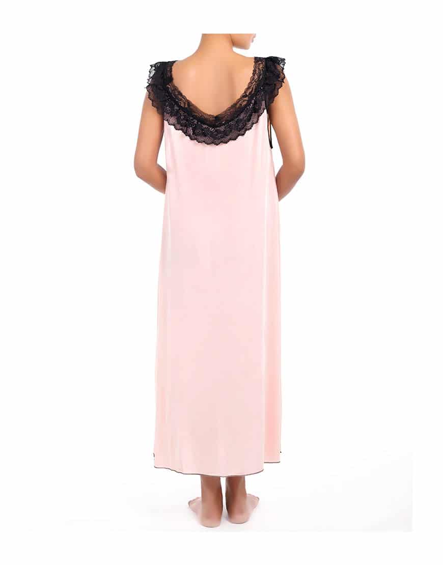 Losha Lace Neck full length nighty with thong
