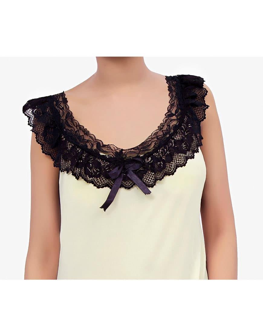 Losha Lace Neck full length nighty with thong