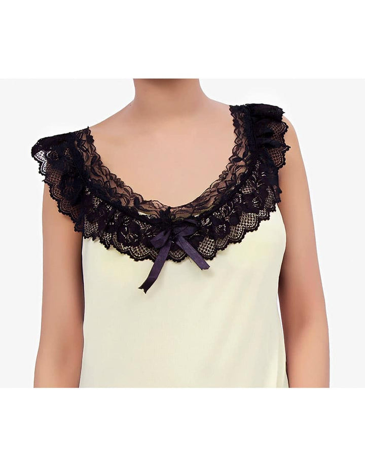 Losha Lace Neck full length nighty with thong