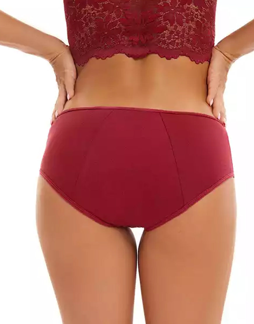 PACK OF 3 LOSHA COTTON LOW WAIST TRIPLE LAYERED PERIOD PANTY WITH HIDDEN ELASTIC-ASSORTED