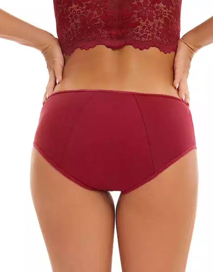 LOSHA COTTON LOW WAIST TRIPLE LAYERED PERIOD PANTY WITH HIDDEN ELASTIC-GREY