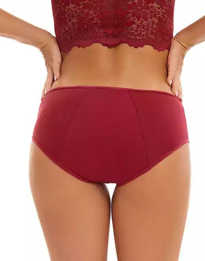 LOSHA COTTON LOW WAIST TRIPLE LAYERED PERIOD PANTY WITH HIDDEN ELASTIC-GREY