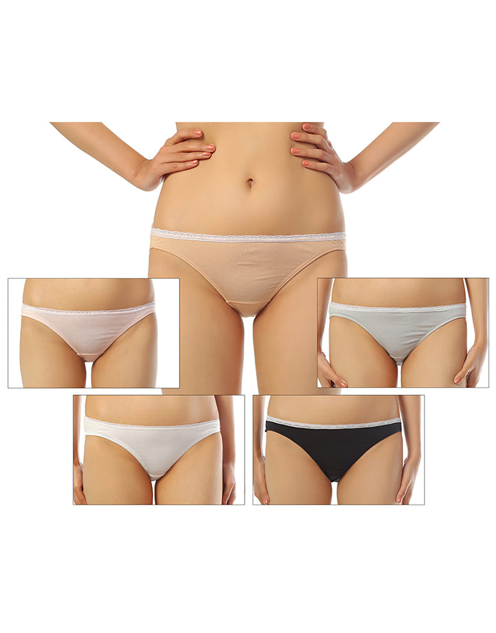 LOSHA PACK OF 5 COTTON BIKNI BRIEFS-HUGGED FIT