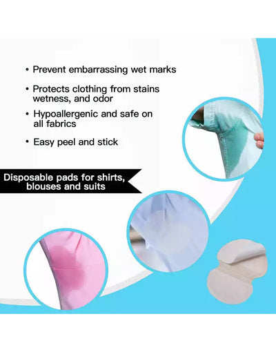 Pack of 12 Breathable Ultra thin Underarm Sweat Pads-Disposable