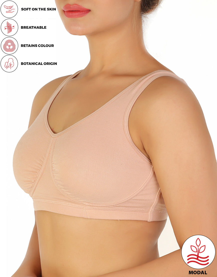 DOUBLE LAYERED MODAL STAY AT HOME / MATERNITY / SLEEP BRA-SKIN