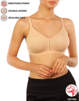 DOUBLE LAYERED WIRE-FREE BRA WITH HIGH MID PANEL -SKIN