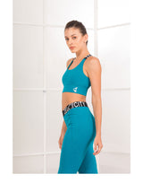 Losha Workout Crop Top Bra-Peacock Blue