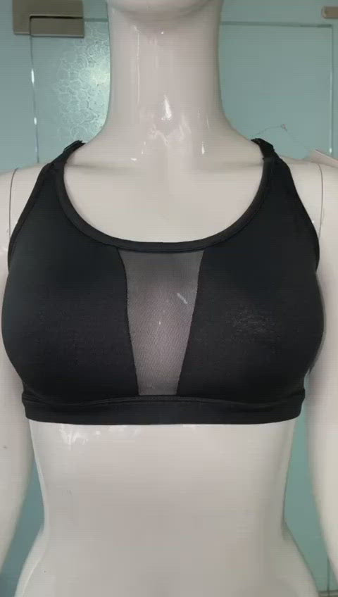 LOSHA MEDIUM IMPACT SPORTS BRA WITH REMOVABLE PADS-BLACK