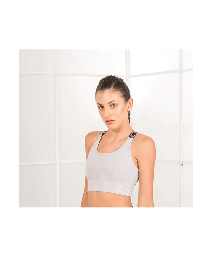 Losha Workout Crop Top Bra-Grey