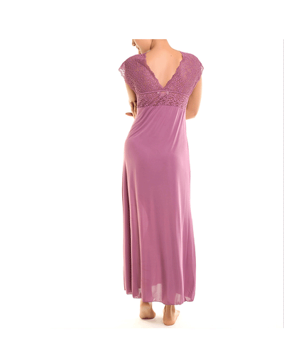 LOSHA 2 PIECE LACE BODICE LONG NIGHTY-MAUVE