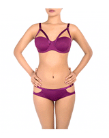 CAGE CUP PUSH UP BRA SET-PURPEL